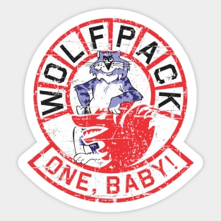 Grumman F-14 Tomcat - Wolfpack - One, Baby! - Grunge Style Sticker